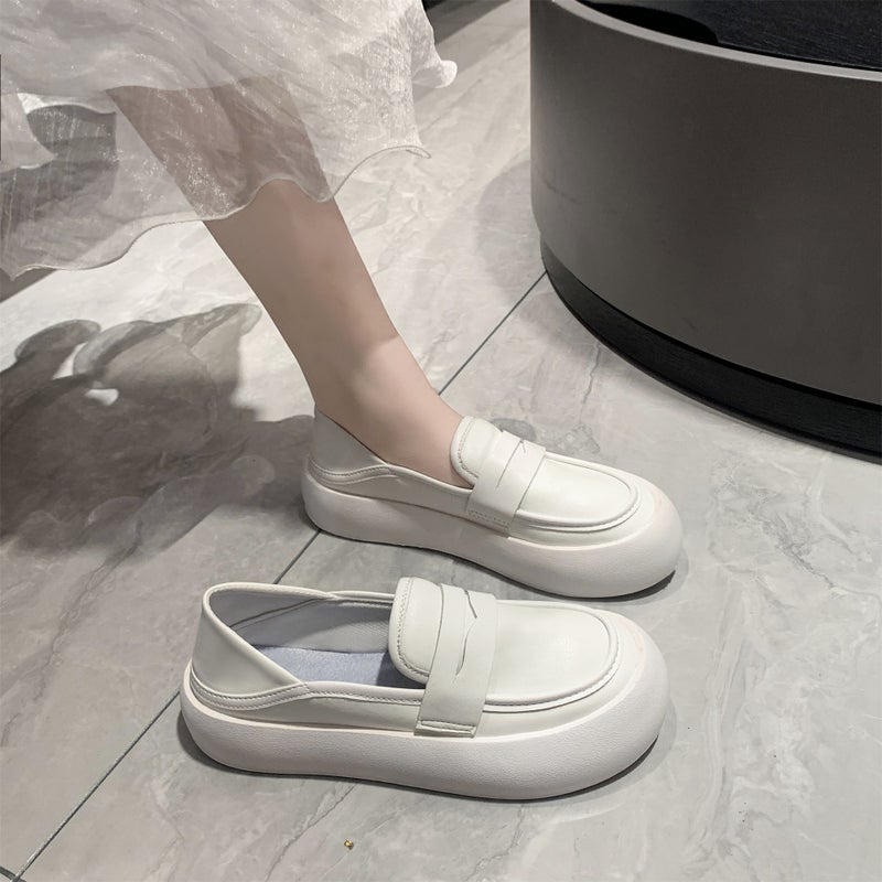 White Beanie Shoes For Women With Soft Soles That Are Not Tiring For Feet, 2025 Spring And Style Flats Soles, Thick Soles, Flats Shoes, Trbottomy White Shoes - Image 4